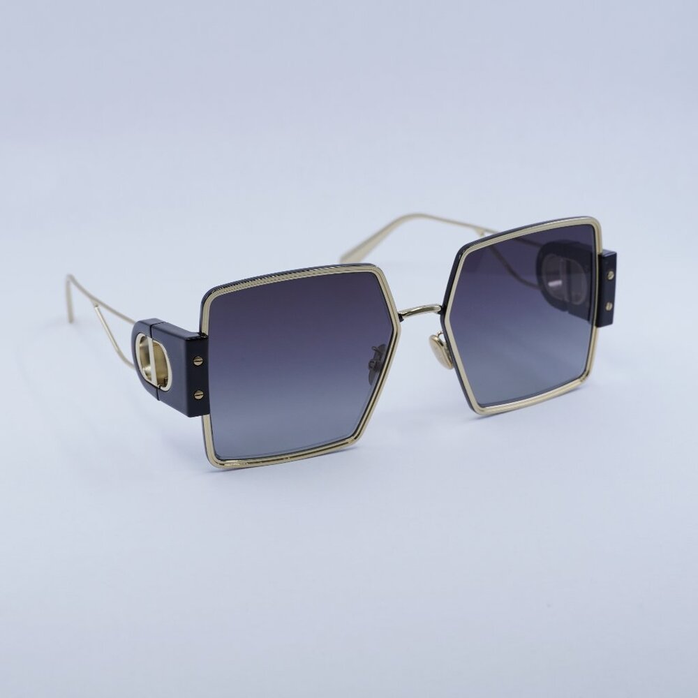 Dior 30MONTAIGNE S4U B4A1 Sunglasses Gold Square Frame, Smoke Lenses